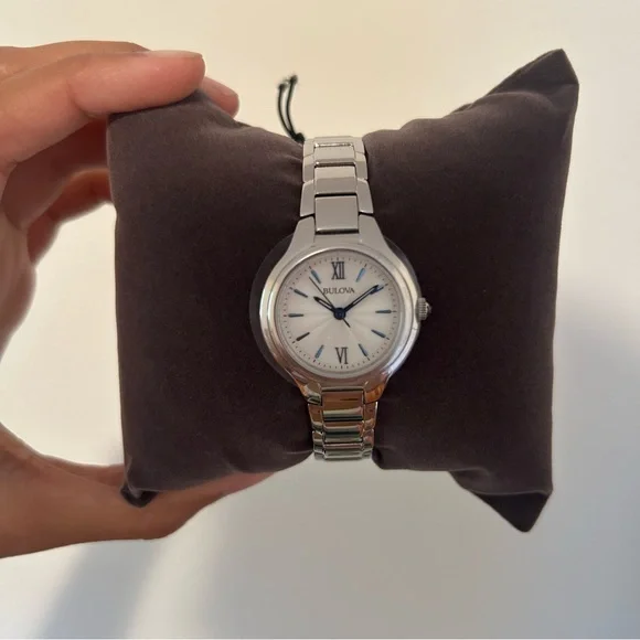 NWT Bulova Women's Analog Classic Watch Silver Blue New - Picture 2 of 11